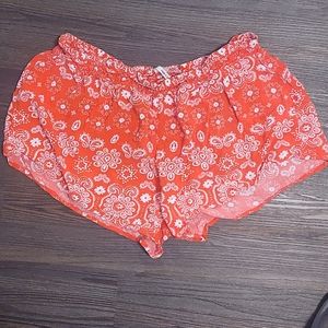 🚨3for15🚨orange paisley print linen shorts